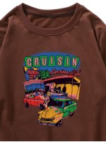 Men Car And Letter Graphic Sweatshirt