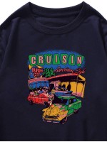 Men Car And Letter Graphic Sweatshirt