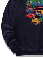 Men Car And Letter Graphic Sweatshirt