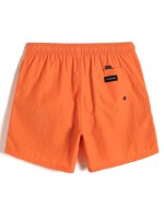 Men Patched Drawstring Waist Swim Trunks