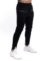 Men Drawstring Front Contrast Panel Sweat Pants