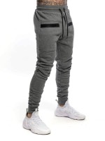 Men Drawstring Waist Zip Detail Sweatpants