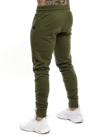 Men Drawstring Front Contrast Panel Sweat Pants