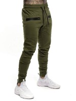 Men Drawstring Front Contrast Panel Sweat Pants