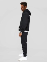 Men Striped Print Kangaroo Pocket Hoodie And Sweatpants