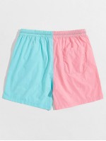 Men Colorblock Drawstring Shorts