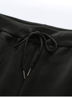 Men Zipper Detail Drawstring Hoodie & Sweatpants