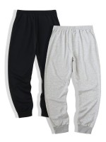 Men 2pcs Drawstring Waist Sweatpants