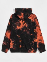 Men Astronaut Print Tie Dye Hoodie