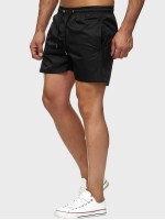 Men Drawstring Waist Slant Pocket Track Shorts