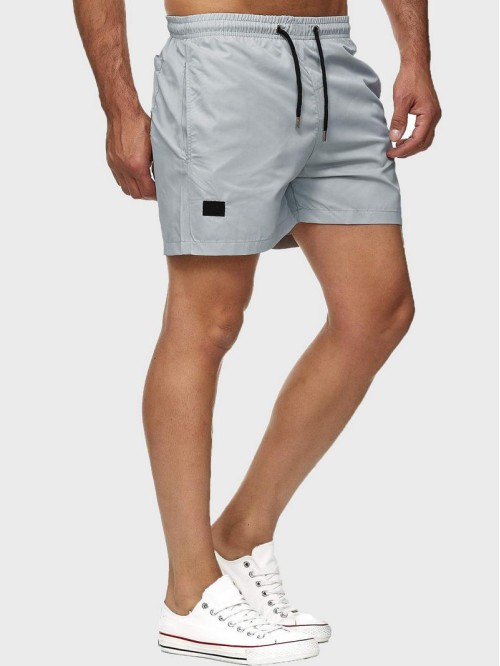 Men Drawstring Waist Slant Pocket Track Shorts