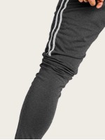 Men Drawstring Waist Side Tape Pants