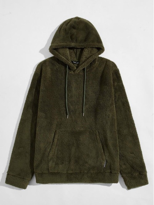 Men Teddy Drawstring Hoodie