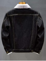 Men Teddy Lined Denim Jacket