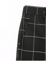 Men Grid Print Tapered Pants