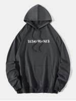 Men Slogan And Graphic Print Hoodie