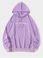 Men Slogan And Graphic Print Hoodie