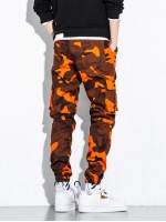 Men Camo Print Flap Pocket Cargo Pants