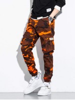 Men Camo Print Flap Pocket Cargo Pants