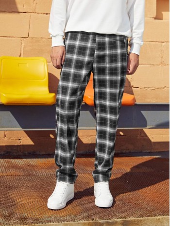 Men Tartan Print Pants