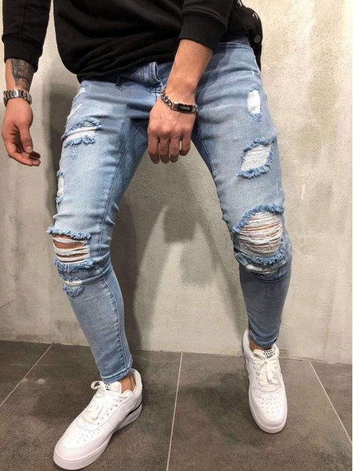 Men Ripped Skinny Jeans