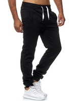 Men Solid Drawstring Waist Sweatpants