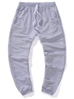 Men Solid Drawstring Waist Sweatpants