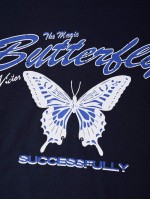 Men Butterfly & Letter Graphic Drawstring Hoodie