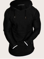 Men Contrast Binding Drawstring Hoodie