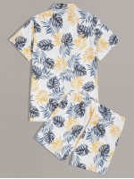 Men Tropical Print Shirt & Shorts