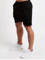 Men Drawstring Waist Athletic Shorts