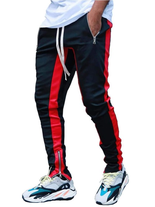 Men Color Block Drawstring Waist Sweatpants