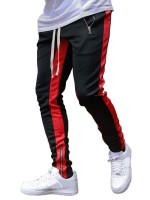 Men Color Block Drawstring Waist Sweatpants