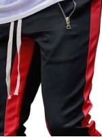 Men Color Block Drawstring Waist Sweatpants