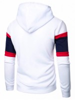 Men Colorblock Kangaroo Pocket Drawstring Hoodie