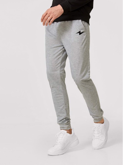 Men Lightning Print Drawstring Waist Sweatpants