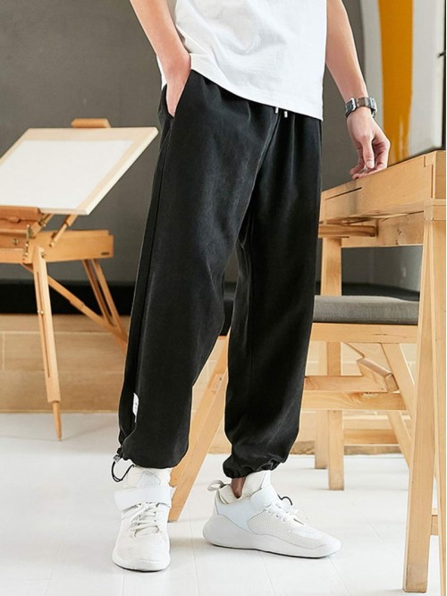 Men Toggle Drawstring Joggers