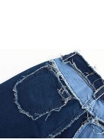 Men Cut And Sew Raw Trim Jeans