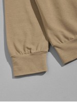 Men Contrast Sideseam Letter Pullover and Joggers Set