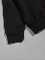 Men Contrast Sideseam Letter Pullover and Joggers Set