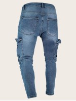 Men Pocket Side Skinny Jeans