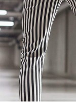 Men Vertical Striped Tapered Pants