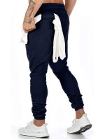 Men Zip Detail Drawstring Waist Sweatpants