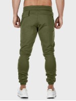 Men Drawstring Waist Solid Sweatpants