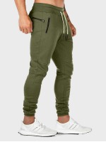 Men Drawstring Waist Solid Sweatpants