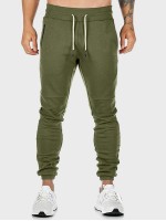 Men Drawstring Waist Solid Sweatpants