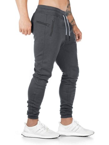 Men Zip Detail Drawstring Waist Sweatpants