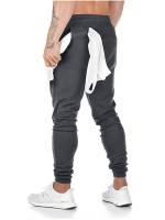 Men Zip Detail Drawstring Waist Sweatpants