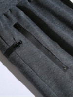 Men Zip Detail Drawstring Waist Sweatpants