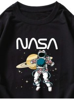 Men Spaceman And Letter Graphic Sweatshirt